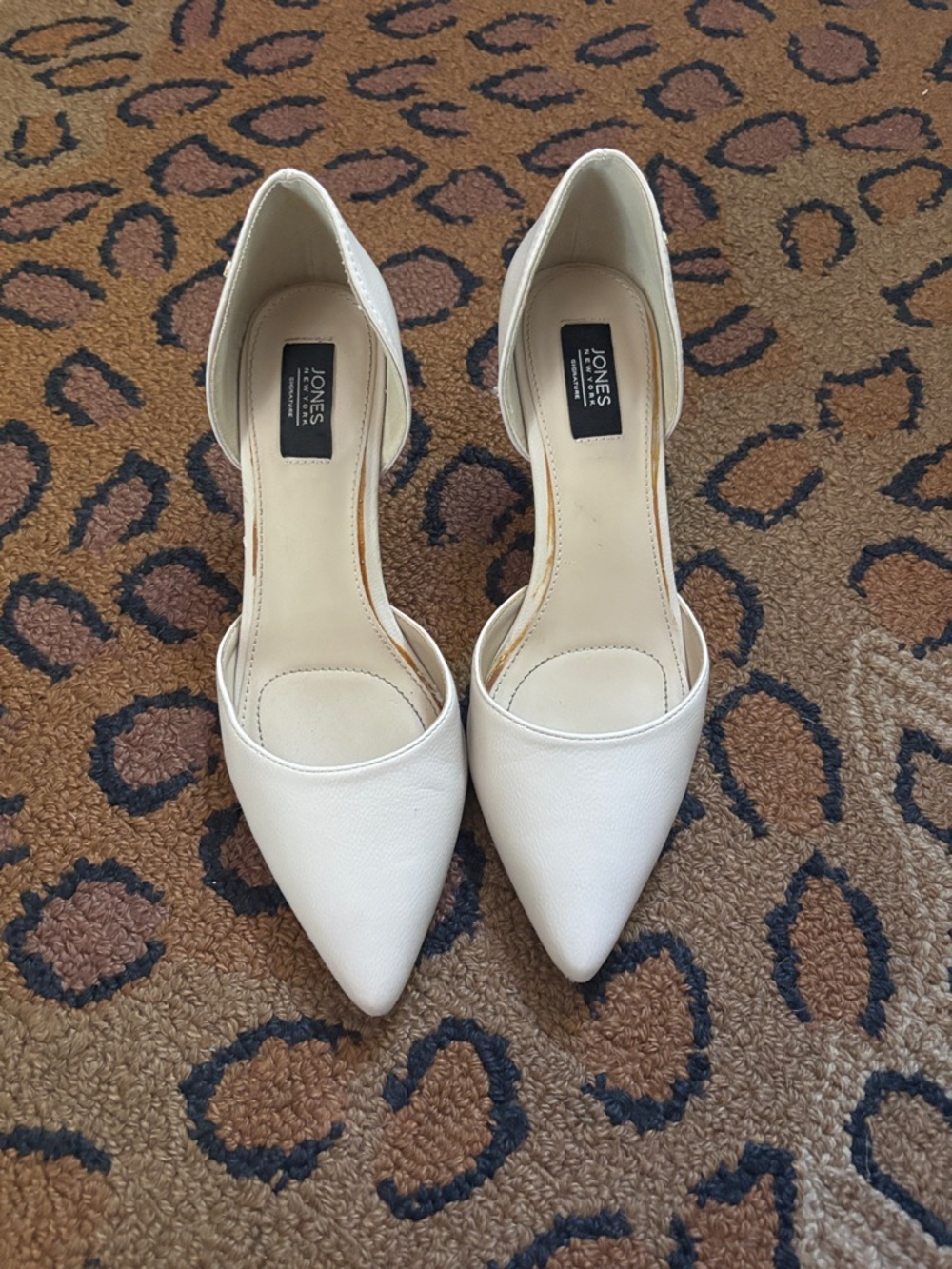 Jones New York Cream Pointed-Toe D’Orsay Pumps